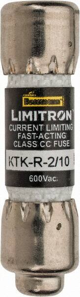 Cooper Bussmann - 600 VAC, 0.2 Amp, Fast-Acting General Purpose Fuse - Fuse Holder Mount, 1-1/2" OAL, 200 at AC (RMS) kA Rating, 13/32" Diam - Apex Tool & Supply