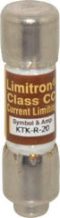 Cooper Bussmann - 600 VAC, 20 Amp, Fast-Acting General Purpose Fuse - Fuse Holder Mount, 1-1/2" OAL, 200 at AC (RMS) kA Rating, 13/32" Diam - Apex Tool & Supply