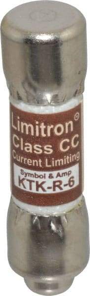 Cooper Bussmann - 600 VAC, 6 Amp, Fast-Acting General Purpose Fuse - Fuse Holder Mount, 1-1/2" OAL, 200 at AC (RMS) kA Rating, 13/32" Diam - Apex Tool & Supply