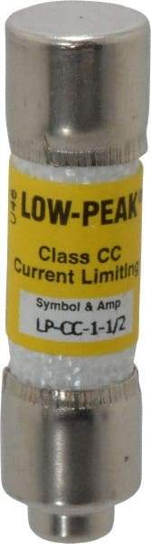 Cooper Bussmann - 300 VDC, 600 VAC, 1.5 Amp, Time Delay General Purpose Fuse - Fuse Holder Mount, 1-1/2" OAL, 20 at DC, 200 at AC (RMS) kA Rating, 13/32" Diam - Apex Tool & Supply