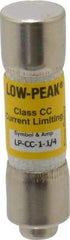 Cooper Bussmann - 300 VDC, 600 VAC, 1.25 Amp, Time Delay General Purpose Fuse - Fuse Holder Mount, 1-1/2" OAL, 20 at DC, 200 at AC (RMS) kA Rating, 13/32" Diam - Apex Tool & Supply