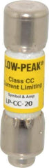 Cooper Bussmann - 300 VDC, 600 VAC, 20 Amp, Time Delay General Purpose Fuse - Fuse Holder Mount, 1-1/2" OAL, 20 at DC, 200 at AC (RMS) kA Rating, 13/32" Diam - Apex Tool & Supply