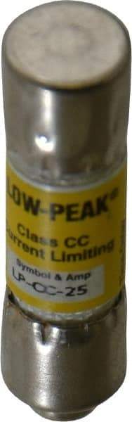 Cooper Bussmann - 300 VDC, 600 VAC, 25 Amp, Time Delay General Purpose Fuse - Fuse Holder Mount, 1-1/2" OAL, 20 at DC, 200 at AC (RMS) kA Rating, 13/32" Diam - Apex Tool & Supply