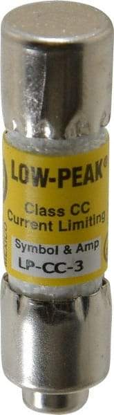 Cooper Bussmann - 150 VDC, 600 VAC, 3 Amp, Time Delay General Purpose Fuse - Fuse Holder Mount, 1-1/2" OAL, 20 at DC, 200 at AC (RMS) kA Rating, 13/32" Diam - Apex Tool & Supply