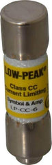 Cooper Bussmann - 150 VDC, 600 VAC, 6 Amp, Time Delay General Purpose Fuse - Fuse Holder Mount, 1-1/2" OAL, 20 at DC, 200 at AC (RMS) kA Rating, 13/32" Diam - Apex Tool & Supply