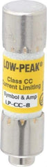 Cooper Bussmann - 150 VDC, 600 VAC, 8 Amp, Time Delay General Purpose Fuse - Fuse Holder Mount, 1-1/2" OAL, 20 at DC, 200 at AC (RMS) kA Rating, 13/32" Diam - Apex Tool & Supply