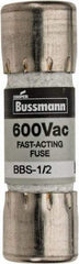 Cooper Bussmann - 600 VAC, 0.5 Amp, Fast-Acting General Purpose Fuse - Fuse Holder Mount, 1-3/8" OAL, 10 at AC kA Rating, 13/32" Diam - Apex Tool & Supply