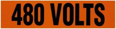 NMC - Electrical Markers Label - Legend: 4160 Volts, English, Black & Orange, 4-1/2" Long x 1-1/8" High, Sign Muscle Finish - Apex Tool & Supply
