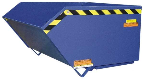 Vestil - 4,000 Lb Load Capacity, 1 1/2 Cu Yd, Steel Self-Dumping Hopper - 48-3/4" Wide x 51-13/16" Long x 40-1/4" High, Blue - Apex Tool & Supply