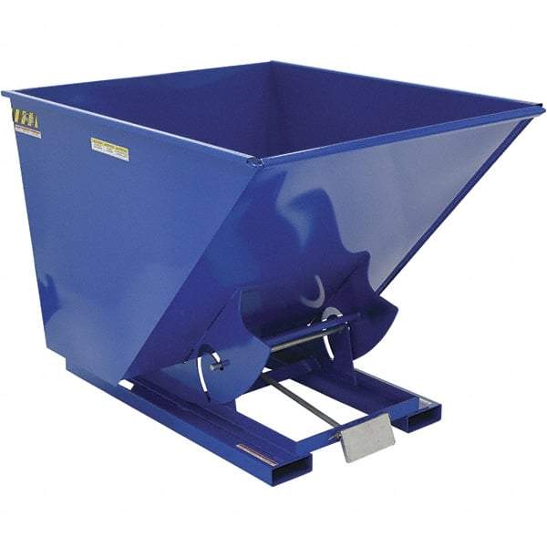 Vestil - 4,000 Lb Load Capacity, 2 Cu Yd, Steel Self-Dumping Hopper - 56-1/4" Wide x 69" Long x 52" High, Blue - Apex Tool & Supply
