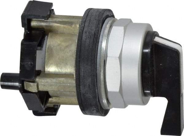 Eaton Cutler-Hammer - 30-1/2mm Mount Hole, 2 Position, Lever Operated, Selector Switch Only - Black, Maintained (MA) - Maintained (MA), Nonilluminated, Oil and Watertight - Apex Tool & Supply