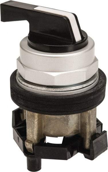 Eaton Cutler-Hammer - 30-1/2mm Mount Hole, 3 Position, Lever Operated, Selector Switch Only - Black, Maintained (MA) - Maintained (MA) - Maintained (MA), Nonilluminated, Oil and Watertight - Apex Tool & Supply