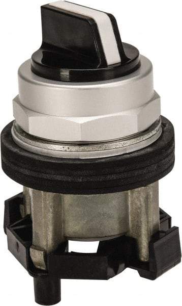 Eaton Cutler-Hammer - 30-1/2mm Mount Hole, 2 Position, Knob Operated, Selector Switch Only - Black, Maintained (MA) - Momentary (MO), Nonilluminated, Oil and Watertight - Apex Tool & Supply