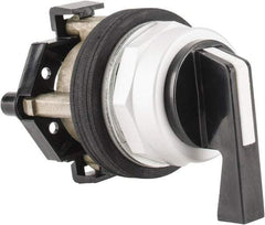 Eaton Cutler-Hammer - 30-1/2mm Mount Hole, 3 Position, Lever Operated, Selector Switch Only - Black, Maintained (MA) - Maintained (MA) - Momentary (MO), Nonilluminated, Oil and Watertight - Apex Tool & Supply