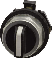 Eaton Cutler-Hammer - 30-1/2mm Mount Hole, 3 Position, Knob Operated, Selector Switch Only - Black, Momentary (MO) - Maintained (MA) - Momentary (MO), Nonilluminated, Oil and Watertight - Apex Tool & Supply