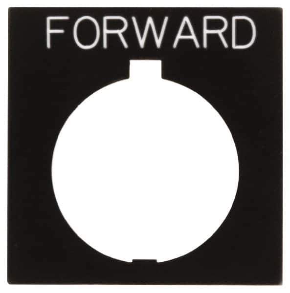 Eaton Cutler-Hammer - Square, Legend Plate - Forward - Black Background, 30-1/2mm Hole Diameter, 1.77 Inch Square - Apex Tool & Supply