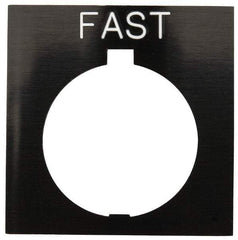 Eaton Cutler-Hammer - Square, Legend Plate - Fast - Black Background, 30-1/2mm Hole Diameter, 1.77 Inch Square - Apex Tool & Supply