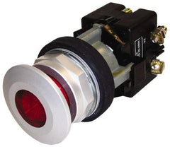 Eaton Cutler-Hammer - 30-1/2mm Mount Hole, Extended Mushroom Head, Pushbutton Switch - Red Pushbutton, Illuminated, Maintained (MA) - Apex Tool & Supply