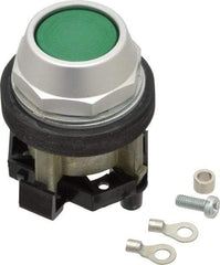 Eaton Cutler-Hammer - 30-1/2mm Mount Hole, Flush, Pushbutton Switch Only - Round, Green Pushbutton, Nonilluminated, Momentary (MO), Corrosion Resistant, Oiltight and Watertight - Apex Tool & Supply