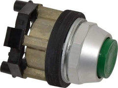 Eaton Cutler-Hammer - 30-1/2mm Mount Hole, Extended Straight, Pushbutton Switch Only - Round, Green Pushbutton, Nonilluminated, Momentary (MO), Corrosion Resistant, Oiltight and Watertight - Apex Tool & Supply