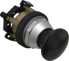 Eaton Cutler-Hammer - 30.5mm Mount Hole, 3035mm Extended Mushroom Head, Pushbutton Switch Only - Round, Black Pushbutton, Nonilluminated, Momentary (MO), Corrosion Resistant, Oiltight & Watertight - Apex Tool & Supply