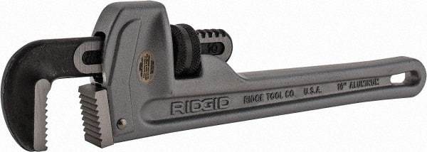Ridgid - 10" Aluminum Straight Pipe Wrench - 1-1/2" Pipe Capacity - Apex Tool & Supply