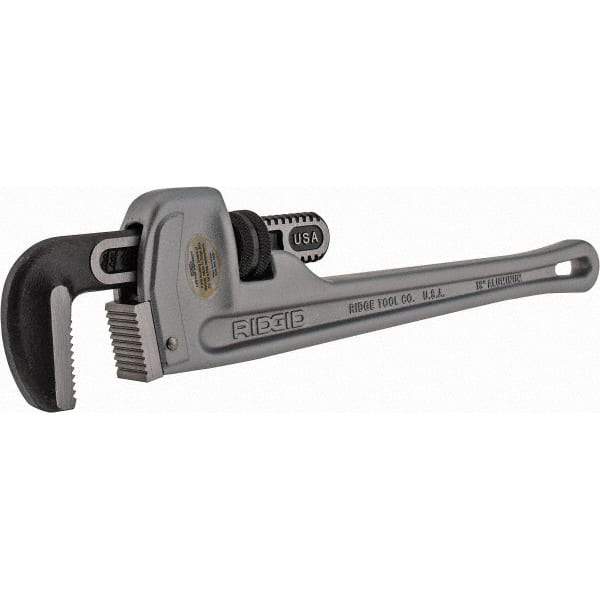Ridgid - 18" Aluminum Straight Pipe Wrench - 2-1/2" Pipe Capacity - Apex Tool & Supply