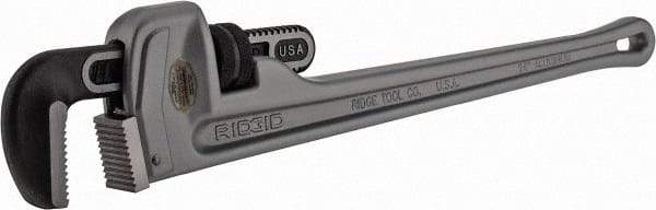 Ridgid - 24" Aluminum Straight Pipe Wrench - 3" Pipe Capacity - Apex Tool & Supply