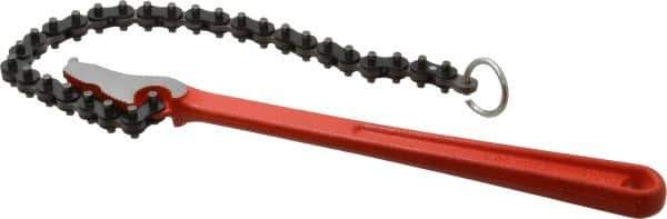 Ridgid - 2" Max Pipe Capacity, 15-3/4" Long, Chain Wrench - 4" Actual OD, 12" Handle Length - Apex Tool & Supply