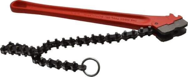 Ridgid - 2" Max Pipe Capacity, 18-1/2" Long, Chain Wrench - 5" Actual OD, 14" Handle Length - Apex Tool & Supply