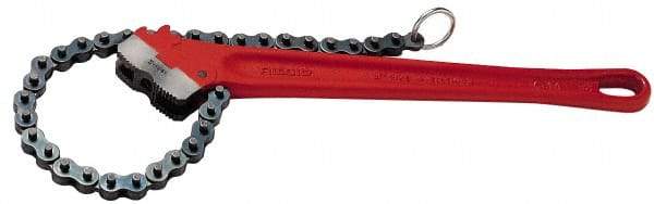 Ridgid - 3" Max Pipe Capacity, 20-1/4" Long, Chain Wrench - 5" Actual OD, 24" Handle Length - Apex Tool & Supply