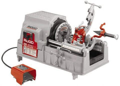 Ridgid - 1/8 to 2 Inch Pipe, 36 RPM Spindle Speed, 1/2 hp, Pipe Threading Machine - Forward, Off, Reverse with Integral Safety Foot Switch Motor Control, Model 341 Reamer, 115 Volts - Apex Tool & Supply