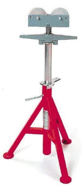 Ridgid - 12" Pipe Capacity, Adjustable Pipe Stand with 2 Roller Head - 23" to 41" High, 2,500 Lb Capacity - Apex Tool & Supply