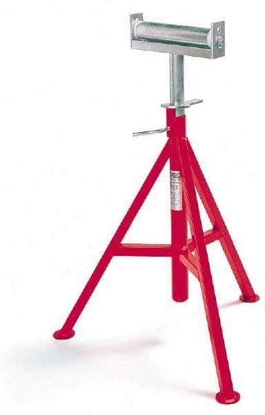 Ridgid - 12" Pipe Capacity, Adjustable Pipe Stand with Conveyor Roller Head - 29" to 44" High, 1,000 Lb Capacity - Apex Tool & Supply