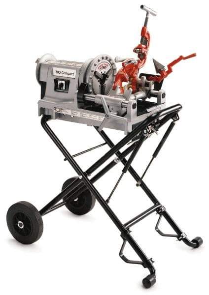 Ridgid - 1/8 to 2 Inch Pipe, 38 RPM Spindle Speed, 1/2 hp, Pipe Threading Machine - Heavy Duty Rotary Forward, Off, Reverse with Integral Foot Switch Motor Control, Model 344 Reamer, 115 Volts - Apex Tool & Supply