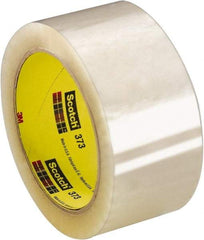 3M - 3" x 55 Yd Clear Rubber Adhesive Sealing Tape - Polypropylene Film Backing, 2.5 mil Thick, 60 Lb Tensile Strength, Series 373 - Apex Tool & Supply