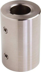 Climax Metal Products - 1-1/2" Inside x 2-1/2" Outside Diam, Set Screw Rigid Coupling with Keyway - 4-1/2" Long x 3/8" Keyway Width x 3/16" Keyway Depth - Apex Tool & Supply