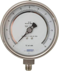 Wika - 4" Dial, 1/4 Thread, 0-300 Scale Range, Pressure Gauge - Lower Connection Mount, Accurate to 0.25% of Scale - Apex Tool & Supply