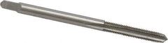 Made in USA - #6-48 UNS 3 Flute Bright Finish High Speed Steel Straight Flute Standard Hand Tap - Plug, Right Hand Thread, 2" OAL, 11/16" Thread Length, H2 Limit, Oversize - Apex Tool & Supply