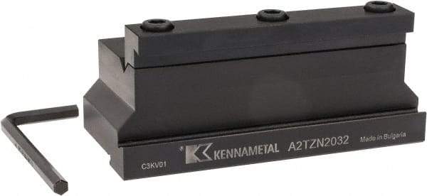 Kennametal - Tool Block Style A2TZN, 32mm Blade Height, 110mm OAL, 1.97"& OAH, Indexable Cutoff Blade Tool Block - 1-1/4" Shank Height, 1-1/4" Shank Width, Reversible, Series A2 Cut-Off - Apex Tool & Supply
