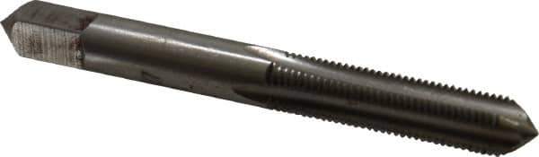 Made in USA - 5/16-27 UNS 4 Flute Bright Finish High Speed Steel Straight Flute Standard Hand Tap - Bottoming, Right Hand Thread, 2-23/32" OAL, H3 Limit, Oversize - Apex Tool & Supply