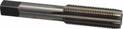 Made in USA - 11/16-18 UNEF 6 Flute Bright Finish High Speed Steel Straight Flute Standard Hand Tap - Plug, Right Hand Thread, 4-1/32" OAL, H3 Limit, Oversize - Apex Tool & Supply