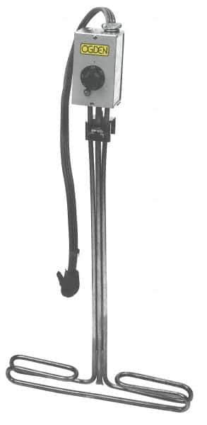 Made in USA - 240 Volt, 1 Phase, 6,000 Watt, T Type Sink Sanitizer Heater - 26" Leg Length - Apex Tool & Supply