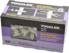 Toggler - #6 to 10 Screw, 5/16" Diam, 1-5/8" Long, 3/8 to 5/8" Thick, Self Drilling Drywall & Hollow Wall Anchor - Thermoplastic Alloy, Use in Drywall - Apex Tool & Supply