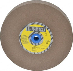 Tru-Maxx - 120 Grit Aluminum Oxide Bench & Pedestal Grinding Wheel - 7" Diam x 1" Hole x 1" Thick, 3600 Max RPM, O Hardness, Fine Grade , Vitrified Bond - Apex Tool & Supply