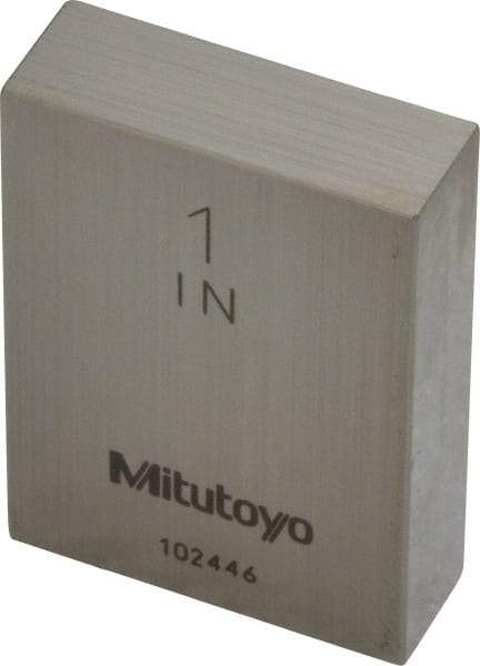 Mitutoyo - 1" Rectangular Steel Gage Block - Accuracy Grade AS-1, Includes Certificate of Inspection - Apex Tool & Supply