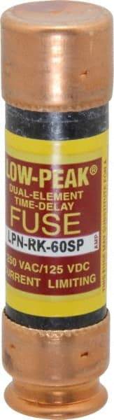 Cooper Bussmann - 125 VDC, 250 VAC, 60 Amp, Time Delay General Purpose Fuse - Fuse Holder Mount, 76.2mm OAL, 100 at DC, 300 at AC (RMS) kA Rating, 13/16" Diam - Apex Tool & Supply