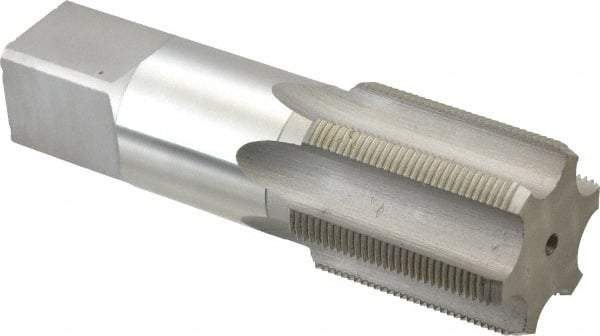 Made in USA - 1-9/16 - 16 UNS 6 Flute Bright Finish High Speed Steel Straight Flute Standard Hand Tap - Bottoming, Right Hand Thread, 4" OAL, H5 Limit, Oversize - Apex Tool & Supply