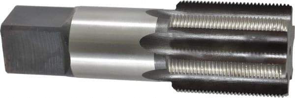 Made in USA - 1-5/8 - 16 UNS 6 Flute Bright Finish High Speed Steel Straight Flute Standard Hand Tap - Bottoming, Right Hand Thread, 5" OAL, 3-3/16" Thread Length, H5 Limit, Oversize - Apex Tool & Supply