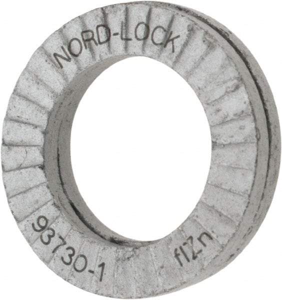 Nord-Lock - 5/16", 0.534" OD, Zinc Flake, Steel Wedge Lock Washer - Grade 2, 0.336 to 0.344" ID - Apex Tool & Supply